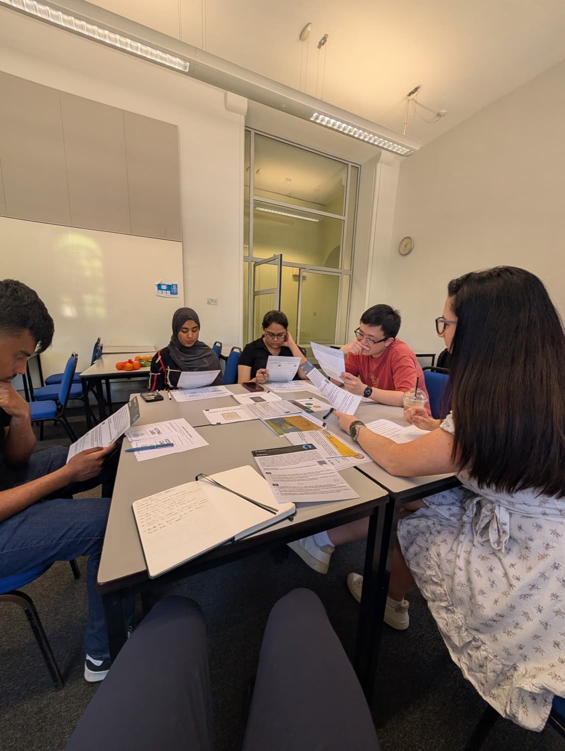 Students take the table
